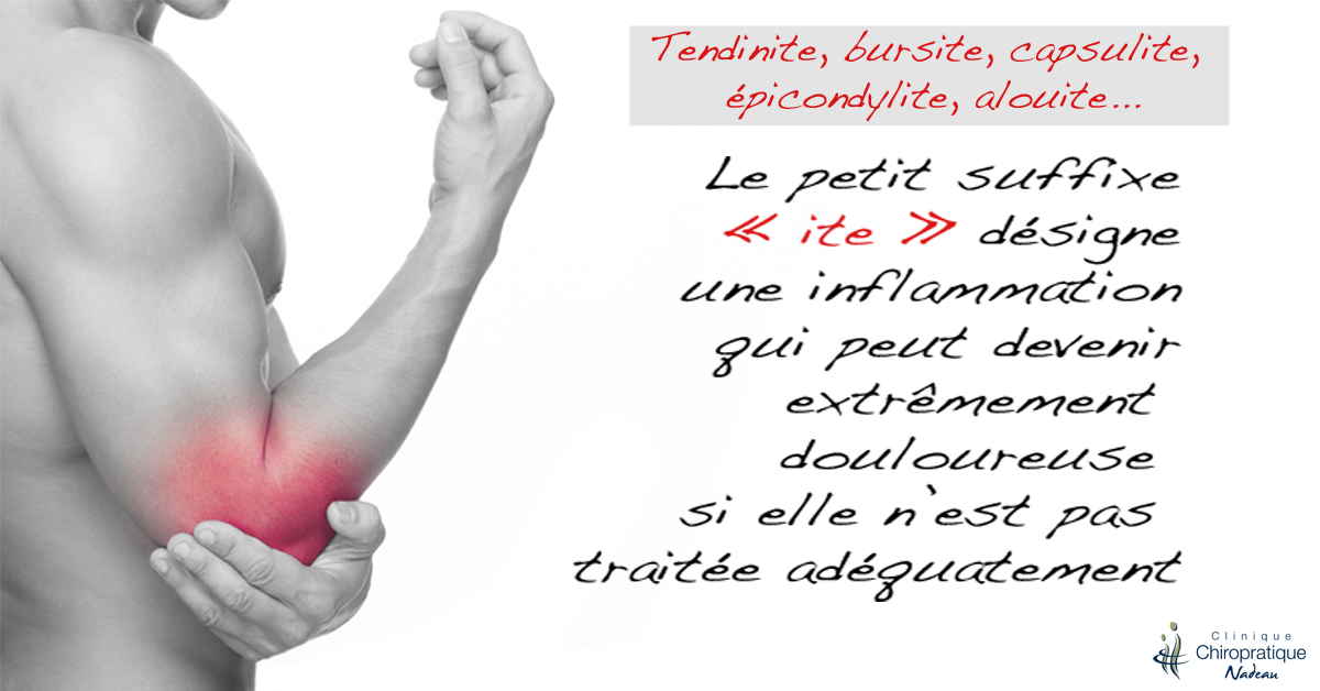 Tendinite, alouite... | Clinique Chiropratique Nadeau